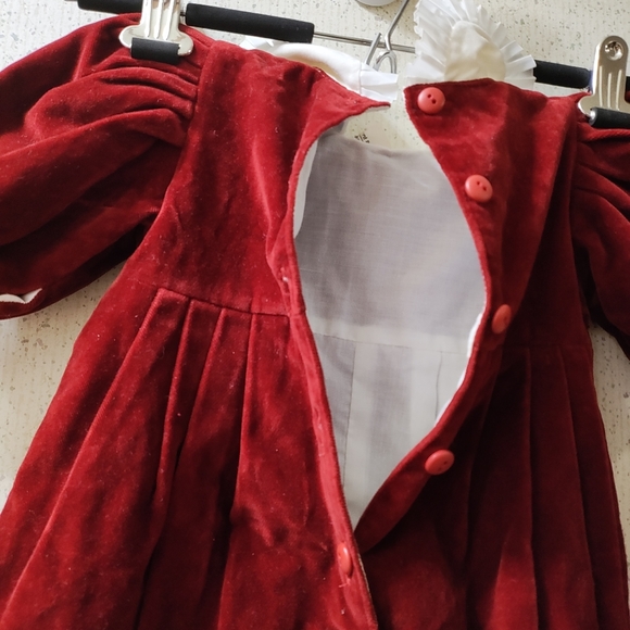 Vtg Baby Graziella Velour Romper 0-2mos Baby First Christmas Red Made In Italy - Picture 6 of 9